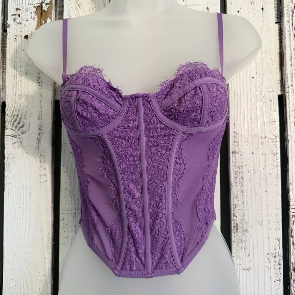 Out From Under Purple Lace Corset Top Small P Bustier Romantic Coquette Festival